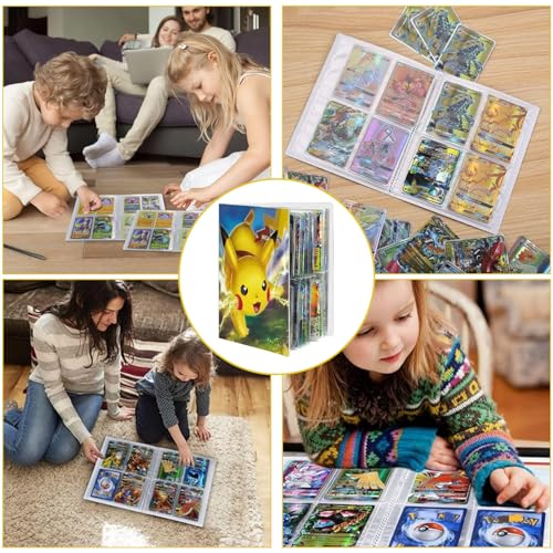 Album 4 Pockets Trading Cards, 30 Pages 240 Standard Cards | Transparent and waterproof album, keep trading cards safe, lightweight and convenient to carry.