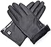 Nappa Leather Zipper Glove For Women, Touchscreen Cold Weather - Thinsulate Lined Gloves - Black - Large