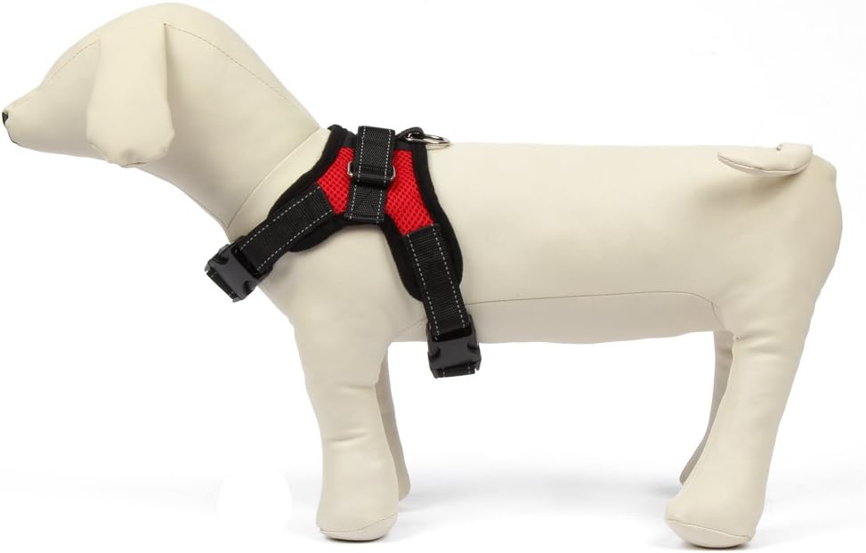 FUNKEEN PET HOUSE No-Pull Padded Adjustable Puppy Dog Training Walking Soft Harness Vest (M, Red) - Image 3