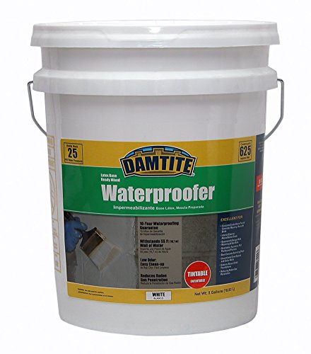 Damtite 03555 White Latex Waterproofer, 5 gal Pail