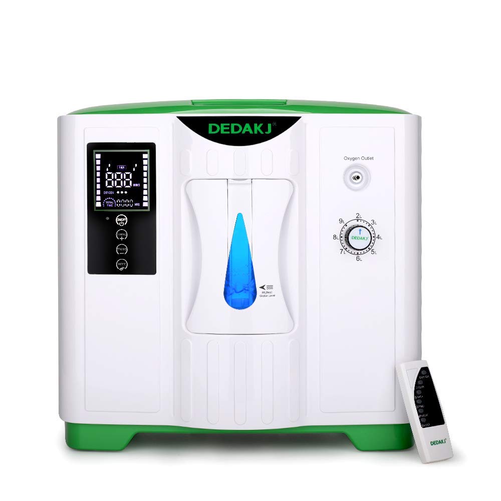 DEDAKJ DE-2AW 2L Portable Lightweight Oxygen Concentrator with inbuilt Nebulizer , Green, White