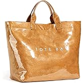 KAMEILONG Women's Large PVC Tote Bag Letters Print Handbags Paper Shoulder Bag Clear Shopping Hobo Bag