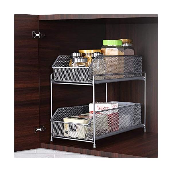Nandae-2-Tier-Sliding-Baskets-Pull-out-Mesh-Baskets-Drawer-Shelf-Stackable-Cabinet-Organizer-for-Kitchen-Under-Sink-Storage Nandae 2 Tier Kitchen storage Organiser, Under Sink Storage Kitchen Organiser, Pull-Out Sliding Drawer Cupboard…