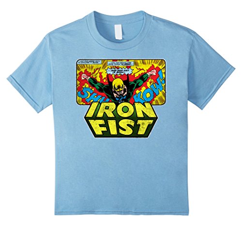 Kids Marvel Iron Fist Born Graphic T-Shirt 10 Baby Blue