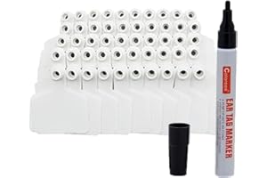 100pcs Cattle Ear Tags Plastic Livestock Ear Tags, can be Used with Special Markers Suitable for Cattle, Goats, Sheep, Pigs a