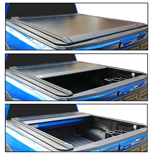 Electric Power Retractable Truck Bed Tonneau Cover Matte Black Custom