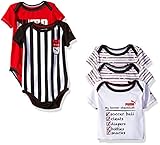 PUMA Baby Boys' 5 Pack Bodysuit, Fierce Red, 6/9 Months