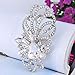EVER FAITH Silver-Tone Austrian Crystal Bridal Flower Ribbon Teardrop Brooch Pendant Clear