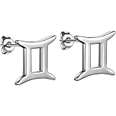 Beautlace Horoscope Zodiac Stud Earrings 12 Constellation Astrology 18K Gold/Silver/Black Gun Plated Little Ear Stud for Women Men Teen Jewelry Gift KE0068