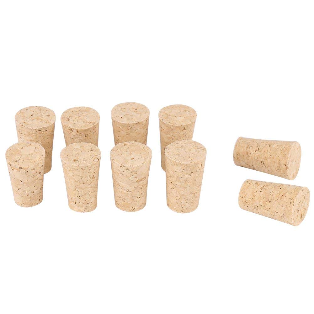 Cork stoppers, GLOGLOW 10pcs Wooden Corks Natural Premium Wood Cork Tapered Corks Wooden Wine/Beer Bottle Stopper for Wine Making Craft(22 * 17 * 35mm)