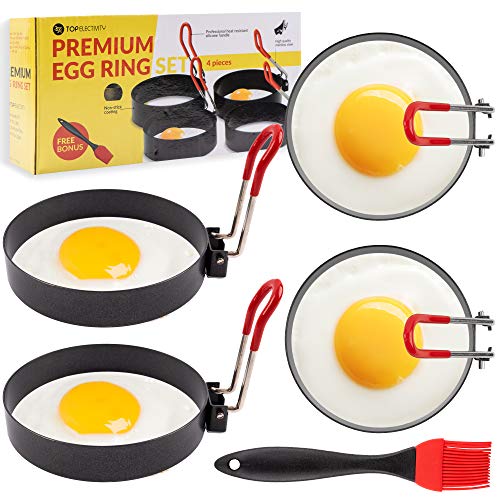 Egg Rings Stainless Steel Set 4 Pcs Premium Circle Egg Cooker Rings
