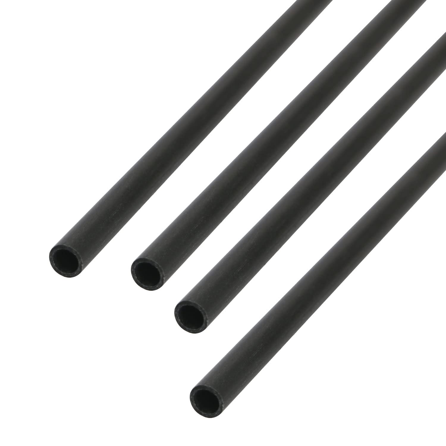 Ohamtes 4Pcs OD 5.5mm ID 4mm Carbon Fiber Tube, Hollow Frosted Tube Length 200mm, Used for Kite, Remote Control Aircraft, DIY Article Frame or Support Rod