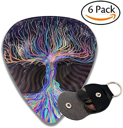 FasonKing Psychedelic Trippy Guitar Picks 6 Pack, Celluloid Guitar Pick Electric & Acoustic Guitars Includes 0.46mm, 0.71mm, 0.96mm - Unique Guitar Gift For Bass