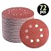72 PCS 5 Inch 8 Hole Hook and Loop Adhesive Sanding Discs Sandpaper for Random Orbital Sander 40 60 80 120 180 240 320 Grits