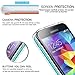 LeYi for Galaxy S5 Case with Tempered Glass Screen Protector [2 Pack] for Girls Women, Bling Shiny Glitter Moving Quicksand Liquid Clear TPU Protective Phone Case for Galaxy S5 Turquoise