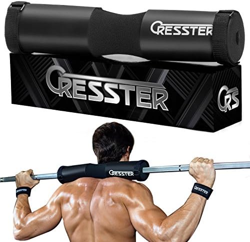2 Pack Barbell Squat Pad and Weight Lifting Wrist Straps – Shoulder &amp; Barbell Pad with Safety Straps – Suitable for Lunges, Squats, and Hip Thrusts – Fits Standard and Olympic Barbells
