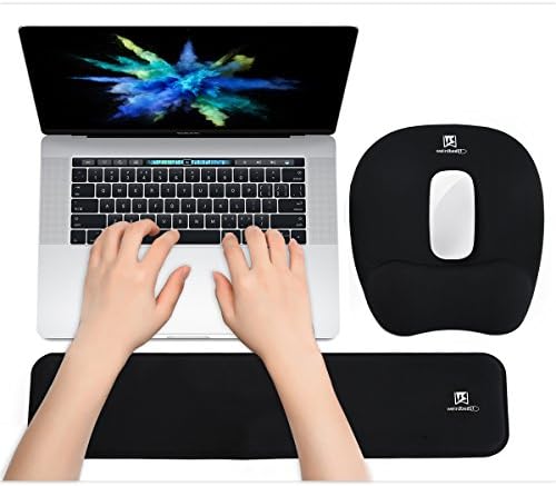 [SUPER COMFORTABLE] Weirdbeast Full Size Computer Keyboard Wrist Rest Pad and Mouse Rest Pad Wrist Cushion with Memory Foam - The Best Relieve Tool For Gaming and Working