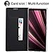 Foluu Compatible with Sony Xperia 10 Case, Flip Folio Wallet Case Slim Premium PU Leather Case ID Credit Card Slots Kickstand Magnetic Closure Clear TPU Bumper Cover Compatible Sony Xperia 10 (Black)