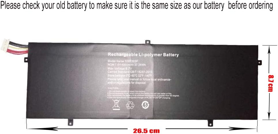 3282122-2S HW-3487265 WTL-3687265 P313R P313 Laptop Battery for Jumper Ezbook 3S V3 V4 LB10 MB10 Trekstor Surfbook A13B PEAQ Notebook Slim S130 7.6V 4500mAh 32.4W - Image 3