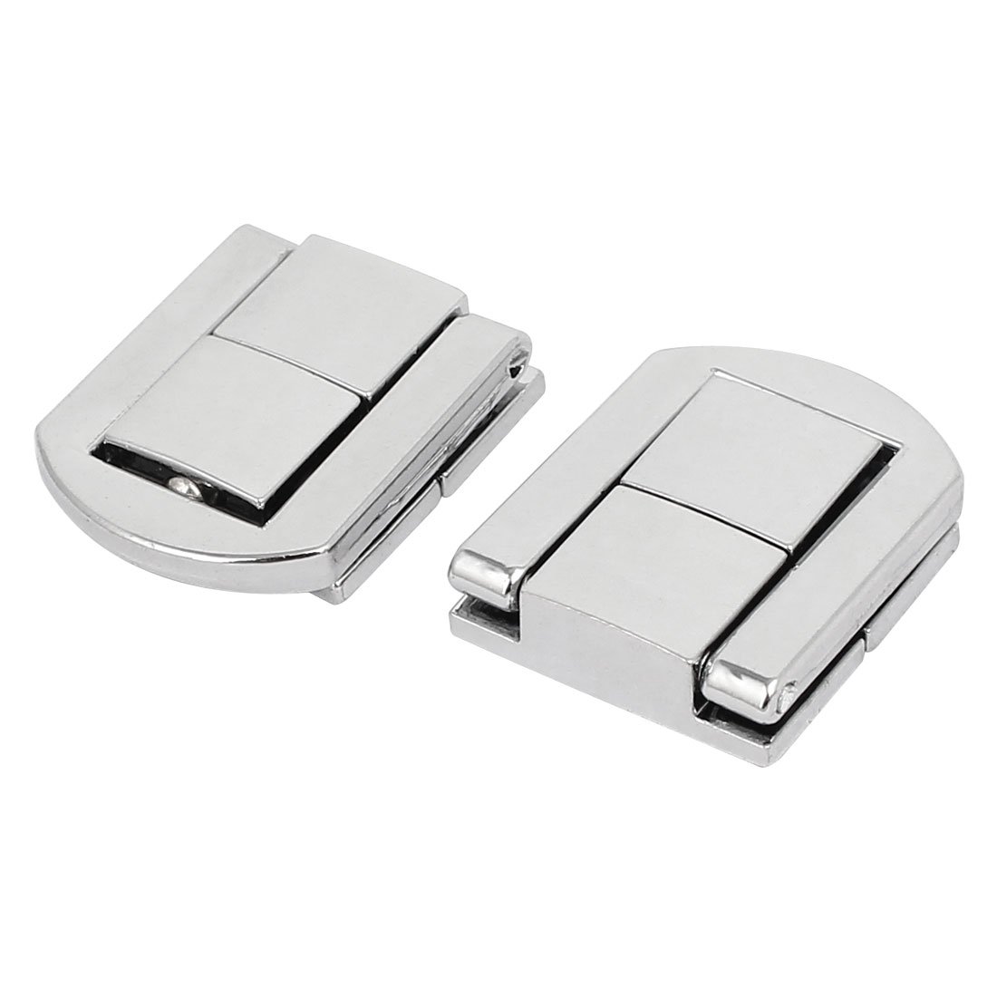 Sourcingmap Wooden Case Toolbox 24mmx20mmx6mm Alloy Toggle Latches Hasp Lock Silver Tone 2pcs
