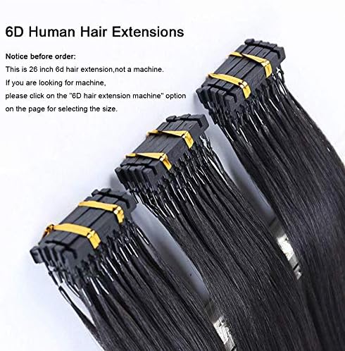 XIANGRUI HAIR 6D Hair Extensions for Fast Hair Extension High End Connection Technology 100% Human Hair Extensions (26 Inch)