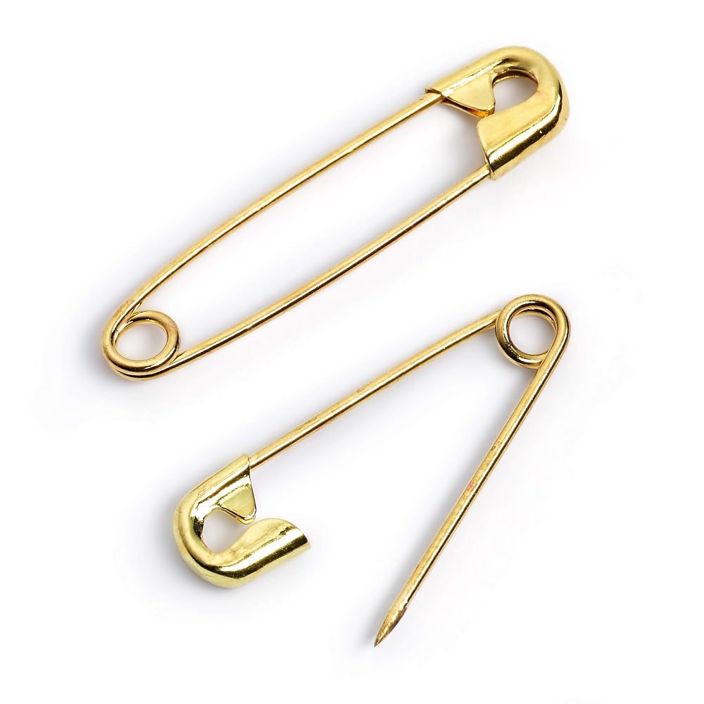 Prym Safety Pins, Brass, Gold, 57mm