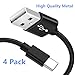 Basse Type USB C Cable, 4 Pack [3FT 6FT 6FT 10FT] Nylon Braided Type Lightning Cable, USB C Charging and Syncing USB Charge Cord for USB C Smartphones Tablets Laptops and More USB C Devices