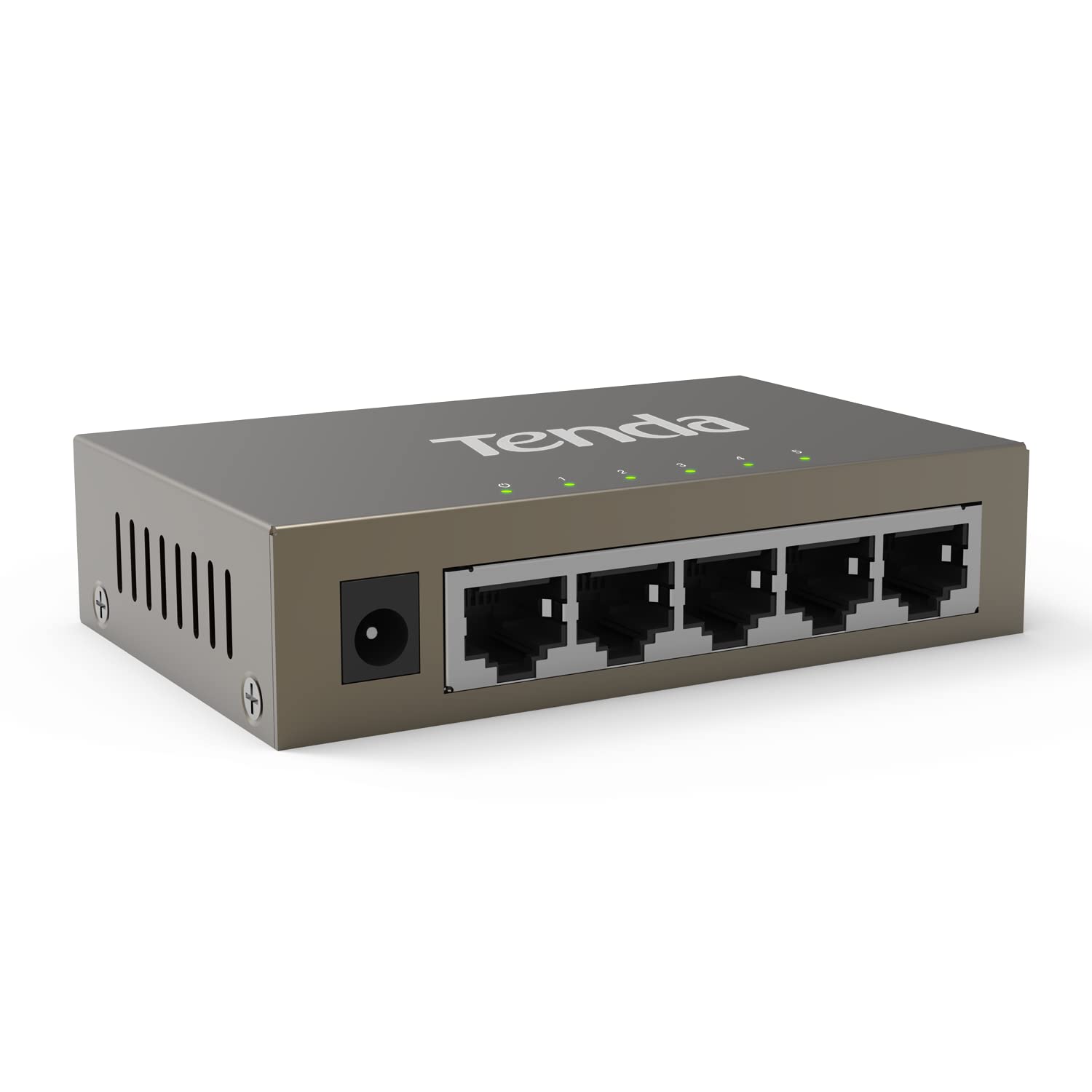 Tenda TEG1005D 5 Port Gigabit Ethernet Switch, Unmanaged Network Switch, Ethernet Splitter / Hub, Fanless, Desktop and Wall-Mounting, Plug and Play, Metal Case