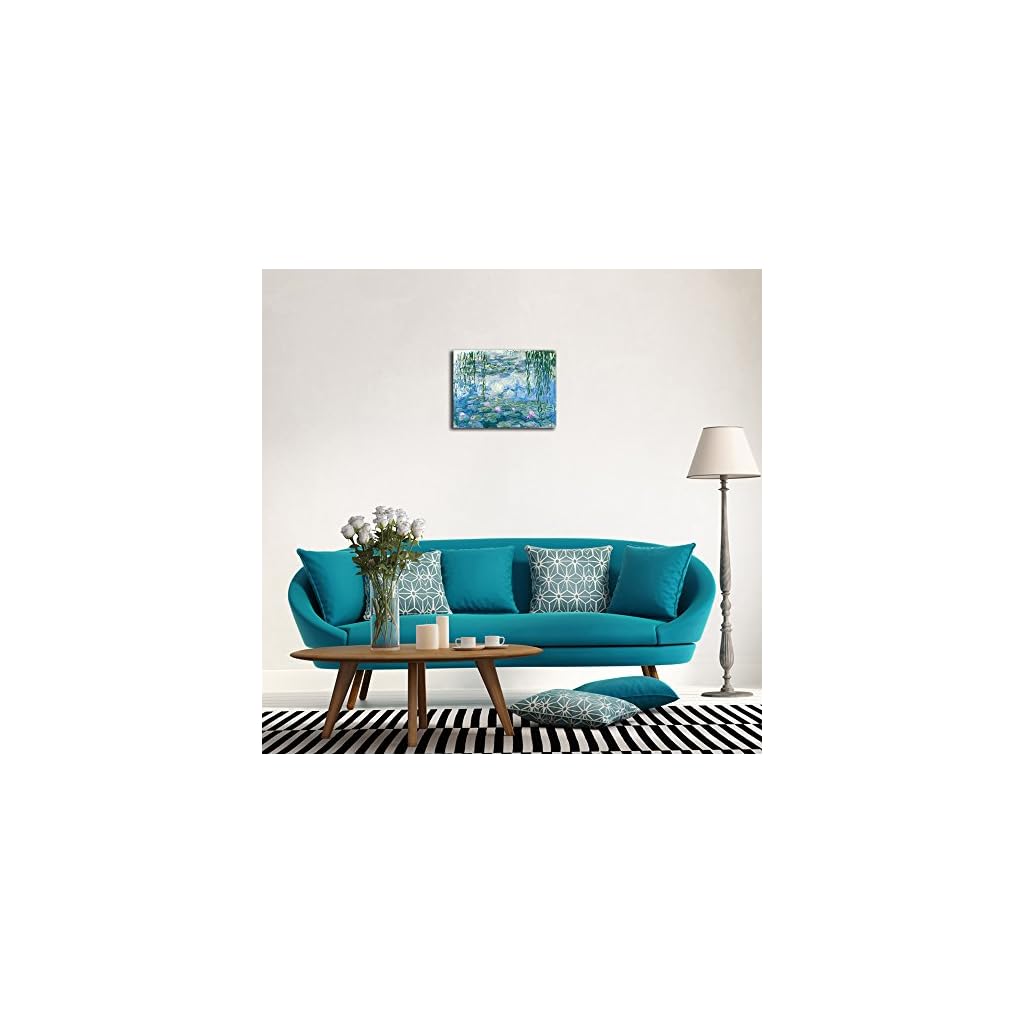 Wieco Art – agua lirios de Claude Monet las pinturas al óleo flores