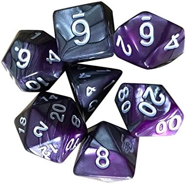 Outsta 7pcs/Set TRPG Game Dungeons & Dragons Polyhedral D4-D20 Multi Sided Acrylic Dice for Adult Children Party Having Fun (F)