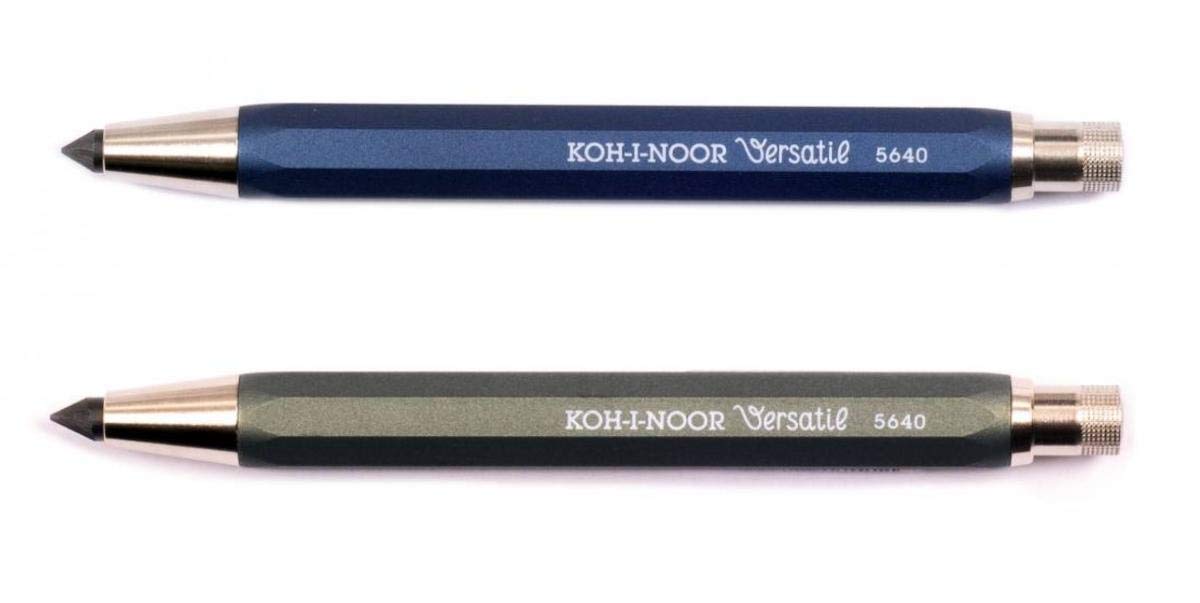 KOH-I-NOOR Metal Automatic Pencil with Sharpener No. 5640 Different Sets Refill 5.6 mm Blau+Grün