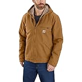Carhartt Men's Relaxed Fit Washed Duck Sherpa-Lined Jacket