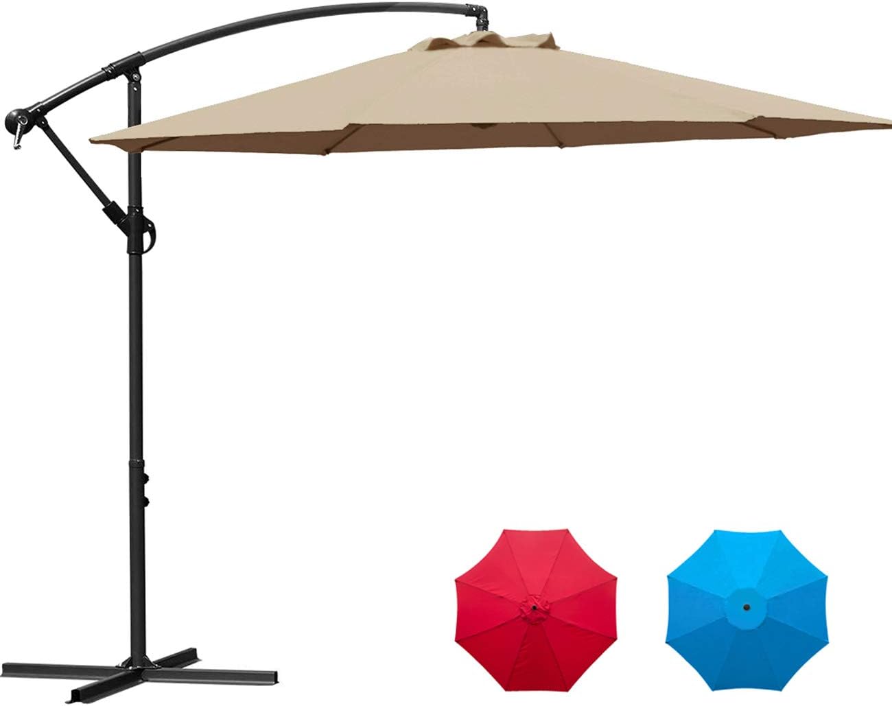 Amazon Com Sunnyglade 10ft Outdoor Adjustable Offset Cantilever Hanging Patio Umbrella Tan Garden Outdoor