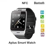 Corelink Bluetooth Smart Watch Touch Screen Wrist Wrap Watch Phone Pedometer with Camera NFC FM Radio for Android Phone (Black)