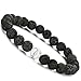 ORAZIO 4Pcs 8mm Beaded Distance Bracelet Natural Stone Couple Lover Relationship Bracelets Elastic