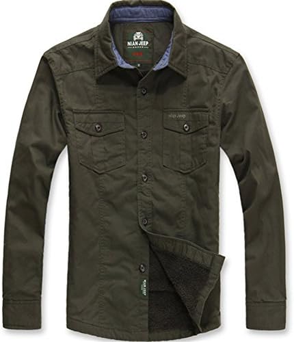 Wardrobe King Men's Casual Long Sleeve Shirt Jacket Keep Warm Coat