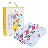 Muslin Swaddle Blanket, 3 Pack Muslin Cotton Baby Blanket, Swaddle Blankets For Boy or Girl Large 47