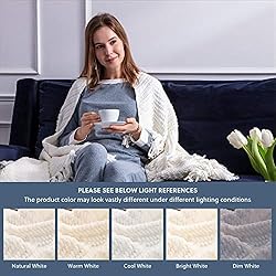Bedsure Throw Blanket for Couch – Cream White