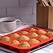 12 Cup Silicone Muffin Pan & Silicone Baking Pan, Nonstick, Dishwasher, Microwave Safe, Red Bakeware (12)