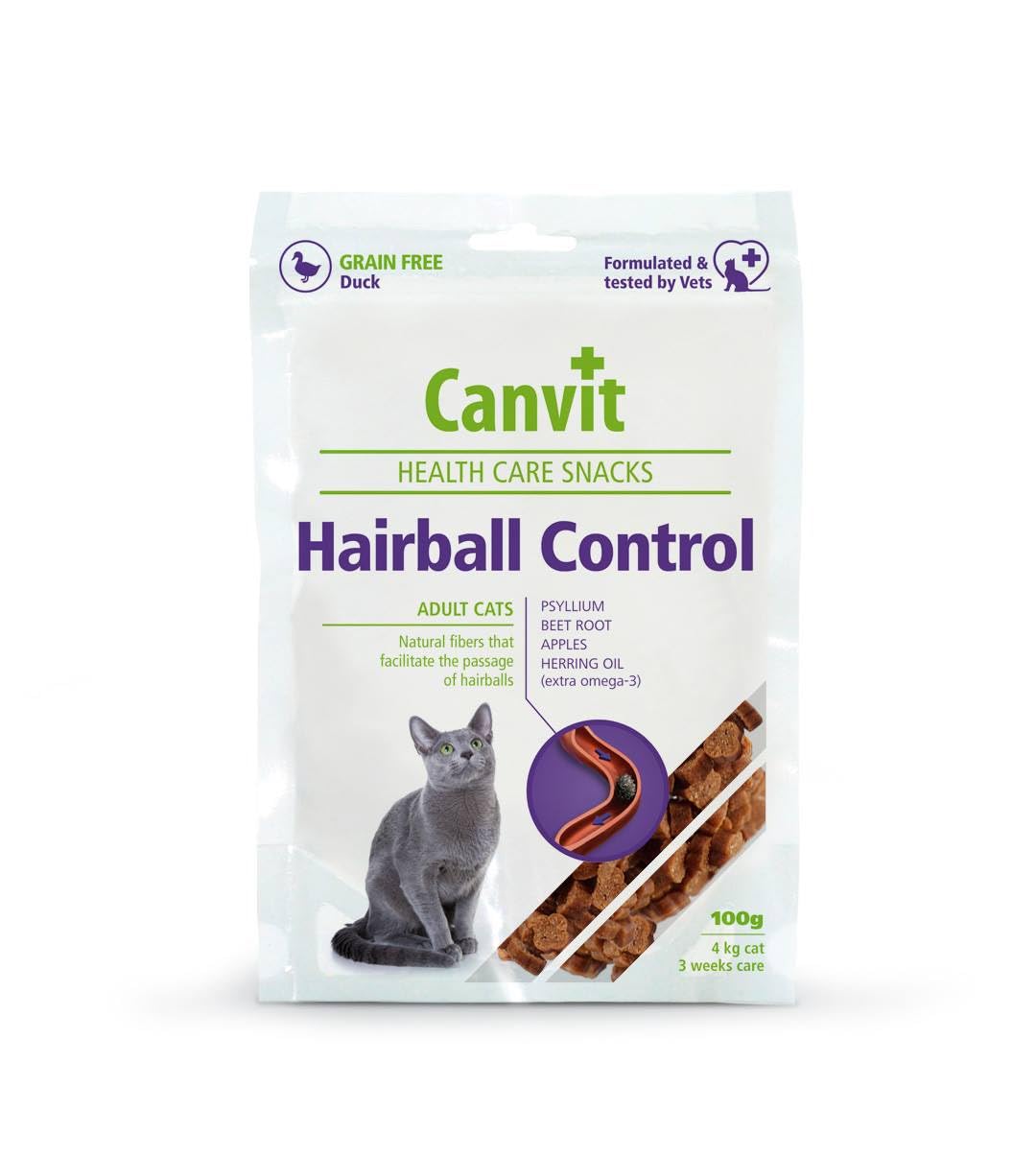 Canvit Hairball Remedy For Cats | Anti Hairball Treats | Tasty Duck Cat Supplements to Help Prevent & Remove Hairballs 100g pack