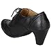 REFRESH Women Leatherette Lace Up Oxford Chunky Heel Bootie (7.5, Black)
