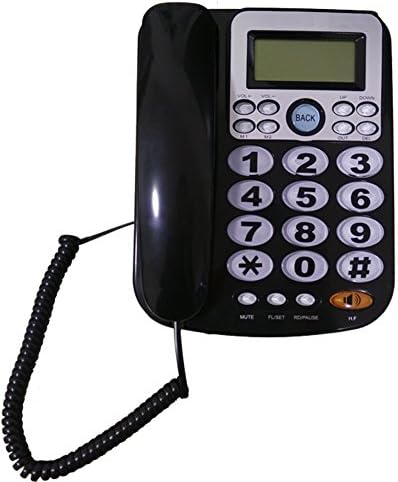 LeeKerTel Big Button Corded Phone for Elderly with Caller ID Speed Dial Alarm Function Landline Telephone for Seniors(P034Black)