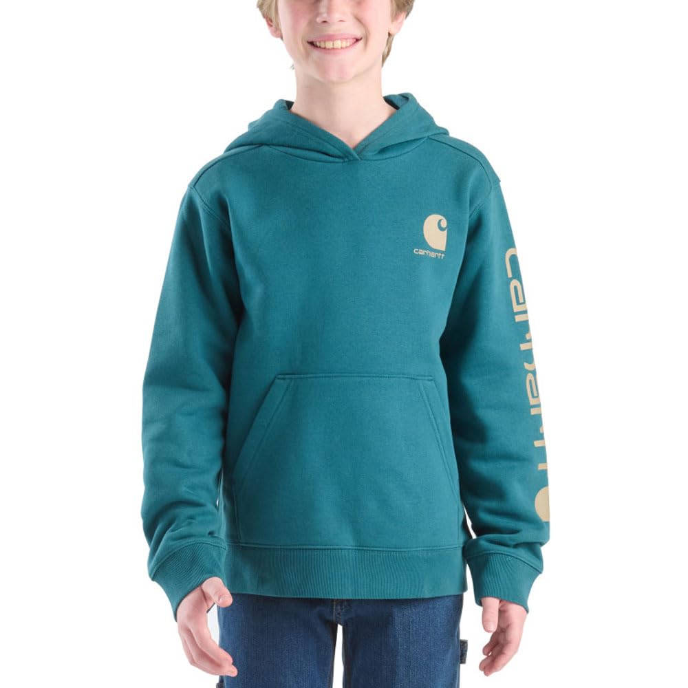 Carhartt Kid's CA6772 Long-Sleeve Graphic Sweatshirt - Boys 4 Child Atlantic Deep Image