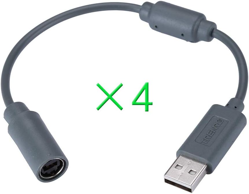 4 Pcs Wired Controller USB Breakaway Cable for Microsoft Xbox 360