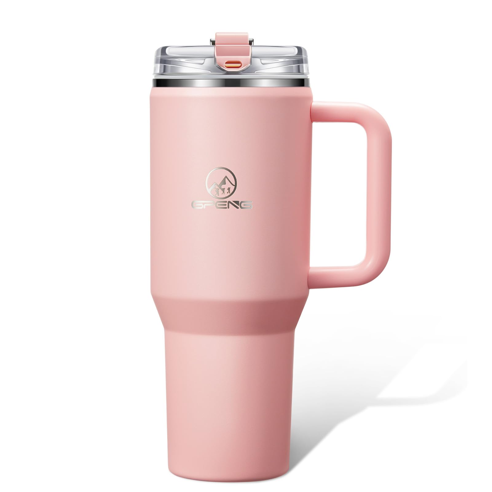 Photo 1 of Gpeng 30/40/50 oz Tumbler with Handle, Water Bottles with Straw Lid, Insulated Stainless Steel Travel Mug Cup Holder Friendly, Keep Drinks Cold or Hot for Hours