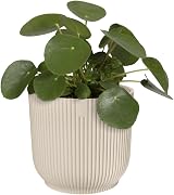 elho Vibes Fold Round 16 Flower Pot 100% Recycled Plastic White Linen Ø16.1x14.8 view 9