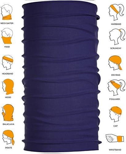 Headwear Headband Wrap Scarf UV Versatile Seamless Cool Lightweight Sports &amp; Casual for Outdoor Climbing Camping Sports Fitness Hiking Rid (Navy)