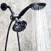 6 Function Dual Shower Head Combo - High Pressure, Adjustable Handheld & Fixed Showerheads With Hose & Diverter And Double Removable Rainfall Spray Heads - Oil-Rubbed Bronze