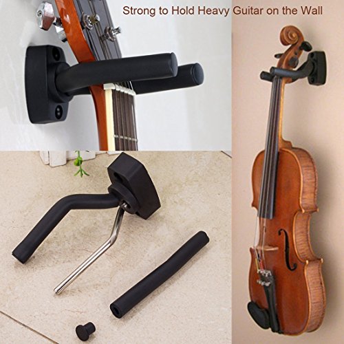 Guitar Hangers for Wall Guitar Wall Hanger Stand 4 Pack Guitar Keep Guitar Wall Mount Hook Holder Mount Display Bioamy Guitar Wall Stand Rack Bracket Most Guitar Bass Accessories Easy To Install - Thumbnail 5