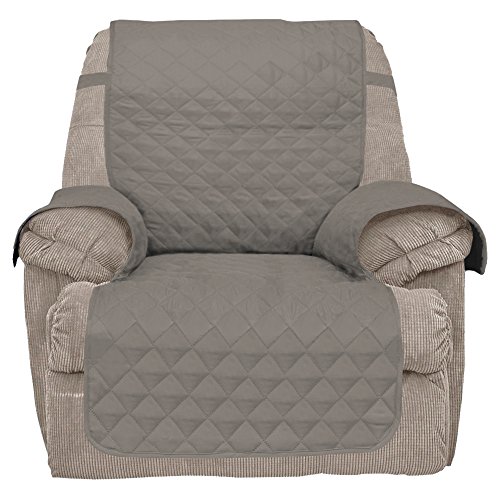 E-Living Store Reversible Recliner/Chair Furniture Protector with 2 Inch Elastic Strap, Machine Washable, Perfect for Pet and Kids, Seat Width Up to 30" - Gray